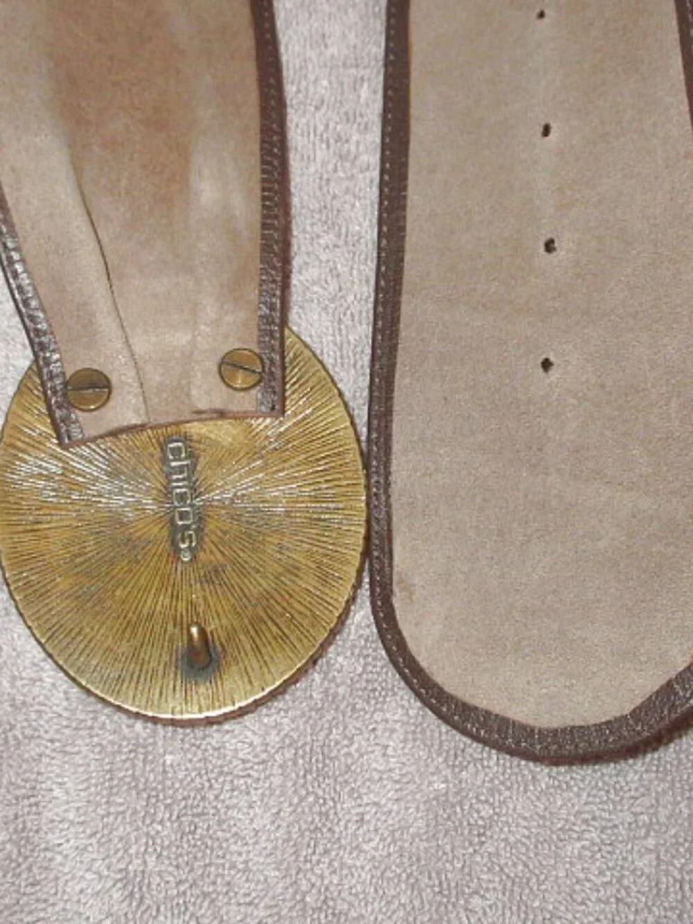 Chico's Wide Leather Belt One Size Beads Studs Statement Buckle Western Boho EUC